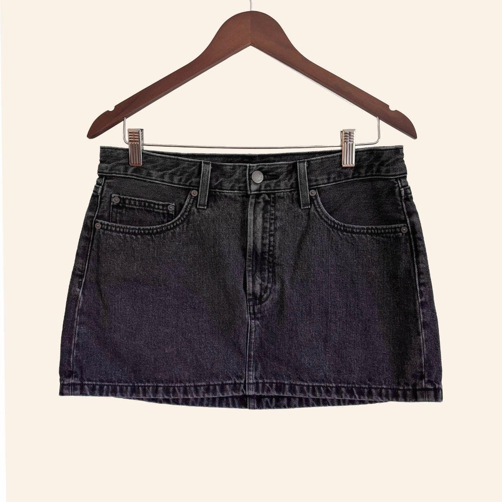 Aritzia Denim Forum Black Denim Skort